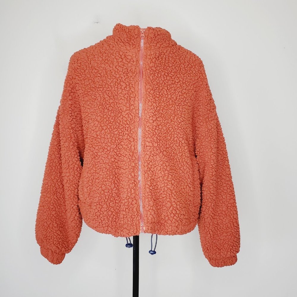 UO ME JANE Burnt Orange Fleece Teddy Bomber Jacket - Picture 3 of 10